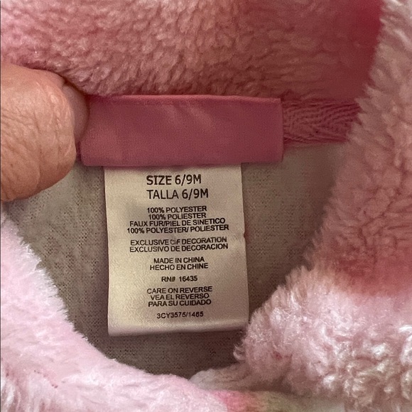 Young Hearts Baby Girl Jacket Pink and White Bunny Ballerina Print - Picture 3 of 5